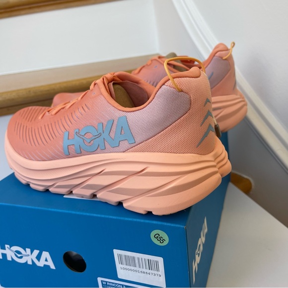 NWT Hoka Rincon 3 women’s running shoes , brand new in box , coral salmon orange - Picture 8 of 16